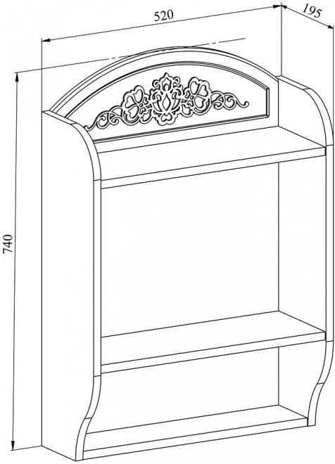 Полка Соня Премиум СО-17К ясень патина