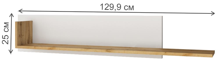 Полка Taurus белая / дуб вотан