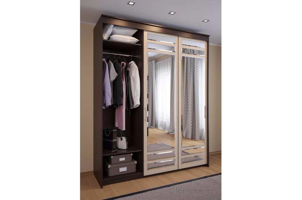 Шкаф-купе ШК-05 венге / дуб молочный