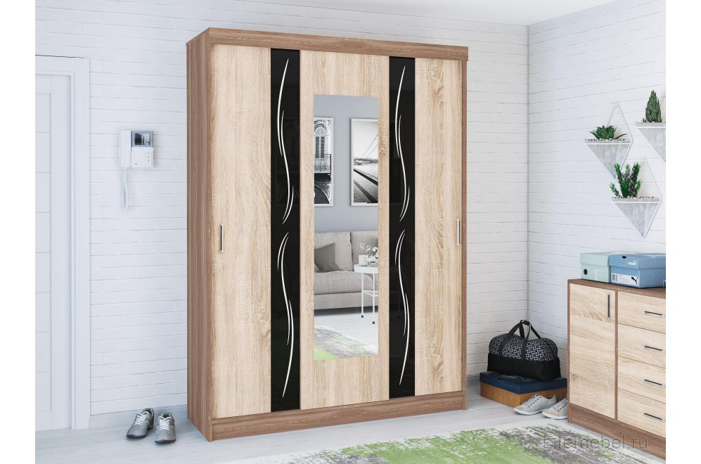 Шкаф-купе Уют Люкс ясень шимо / дуб сонома