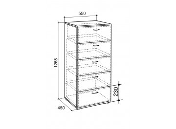 Комод 5 ящиков Сити 9.2