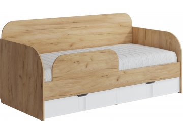 Детская кровать Эмилия ЭЛ-48 (90 x 200) дуб крафт золотой / меренга