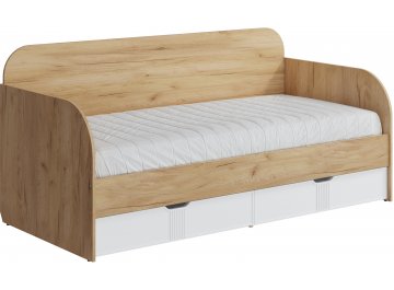 Детская кровать Эмилия ЭЛ-48 (90 x 200) дуб крафт золотой / меренга