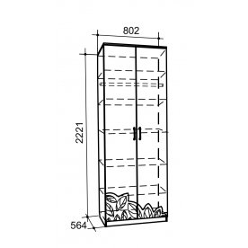 Шкаф двустворчатый Оливия ясень шимо / крем с патиной
