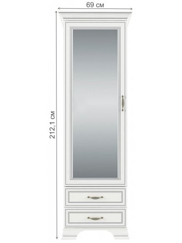 Шкаф Tiffany 1Z2S вудлайн кремовый