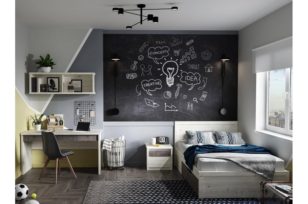 Прикроватная тумба Bjork 2S ольха полярная / оникс