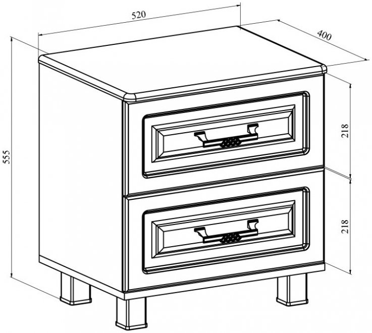 Прикроватная тумба Элизабет ЭМ-15 орех темный