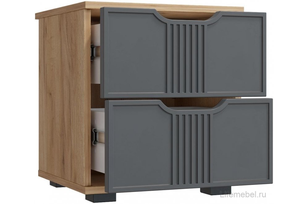 Прикроватная тумба Эмилия ЭЛ-25 дуб крафт золотой / графит