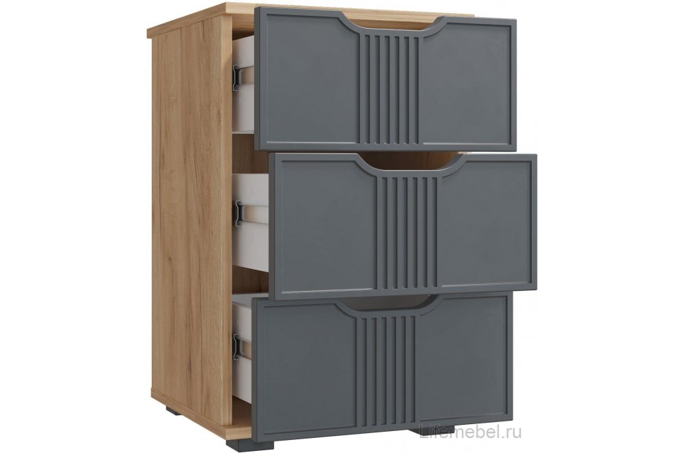 Прикроватная тумба Эмилия ЭЛ-26 дуб крафт золотой / графит