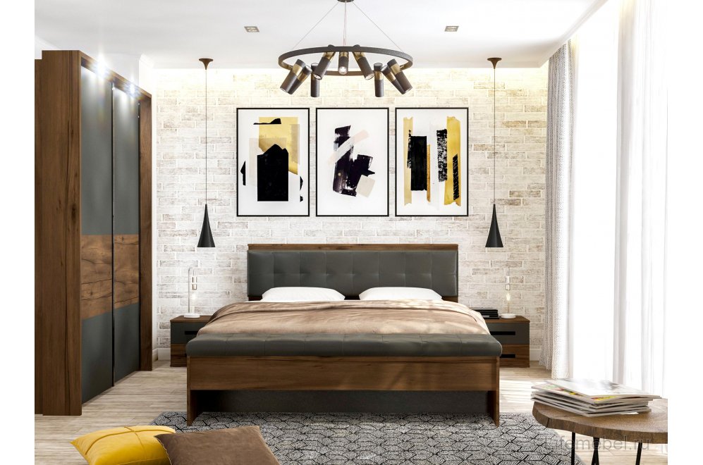 Прикроватная тумба Глазго таксония / металл бруклин