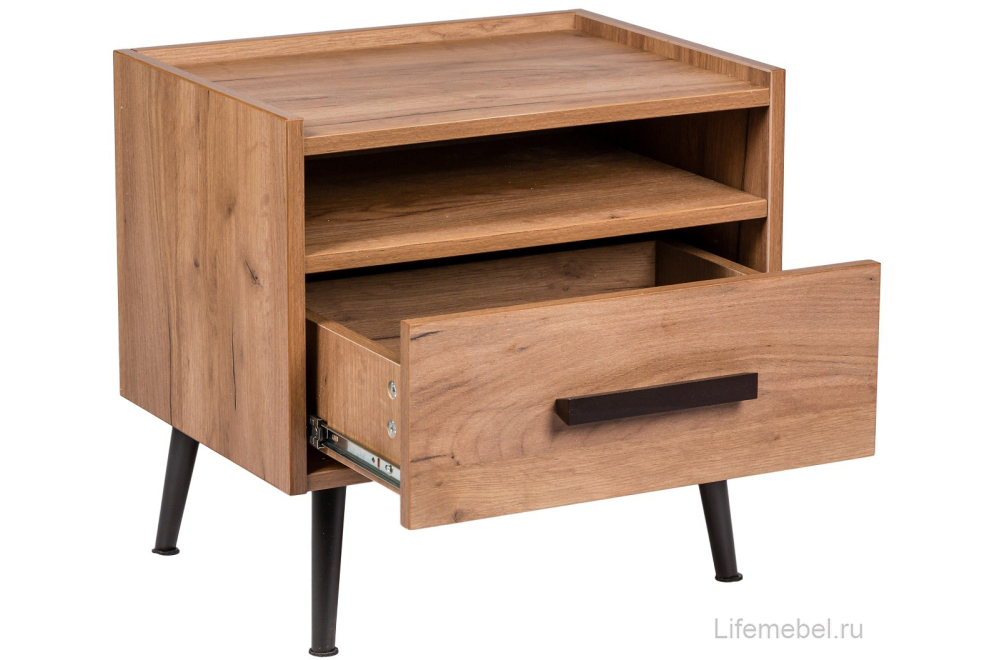Прикроватная тумба Nature 41 дуб табачный craft / черная