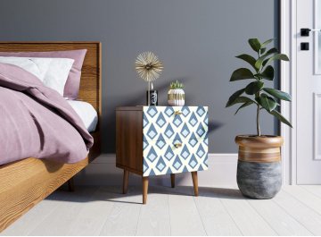 Прикроватная тумба Воаб орех / принт 13