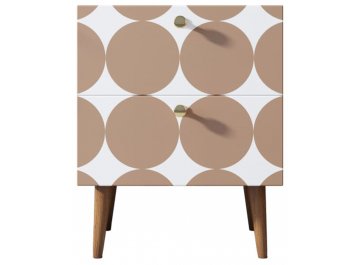 Прикроватная тумба Воаб орех / принт 17