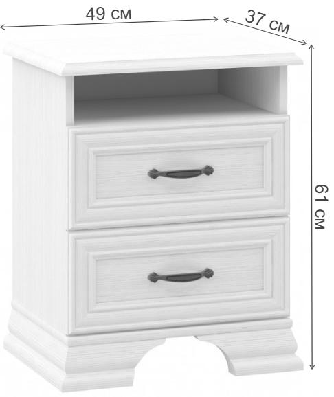 Прикроватная тумба Юнона МН-132-02 белый структурный