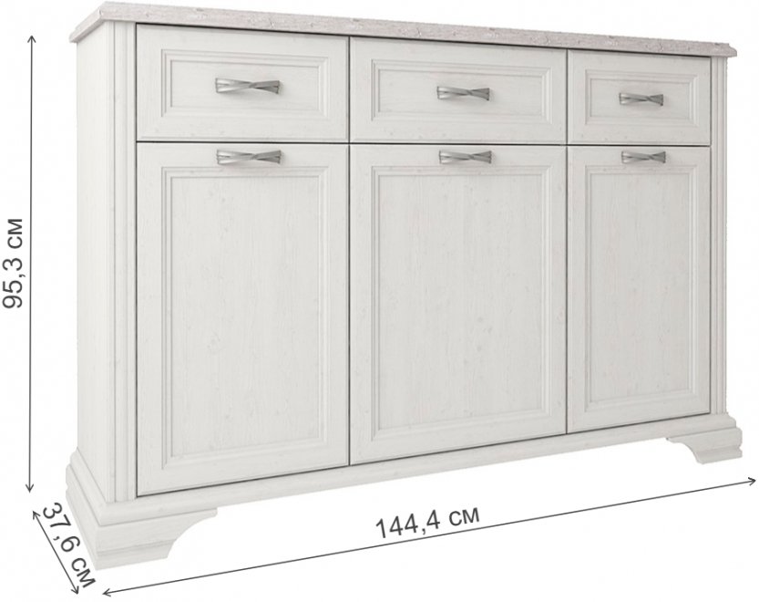 Тумба Monako 3D3S сосна винтаж / дуб анкона