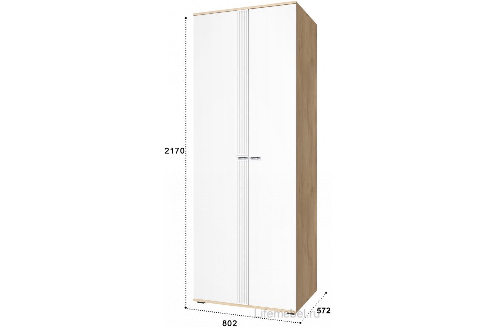 Спальный гарнитур Эмилия дуб крафт золотой / меренга комплектация 2 (К)
