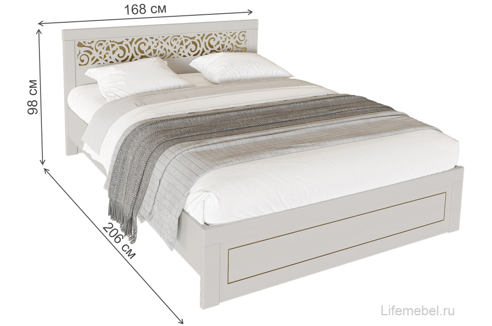 Спальный гарнитур Оливия ваниль / ясень жемчужный комплектация 1