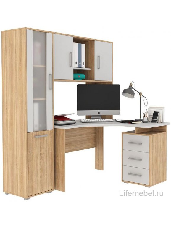 Стеллаж Лайт-2 дуб сонома / белый