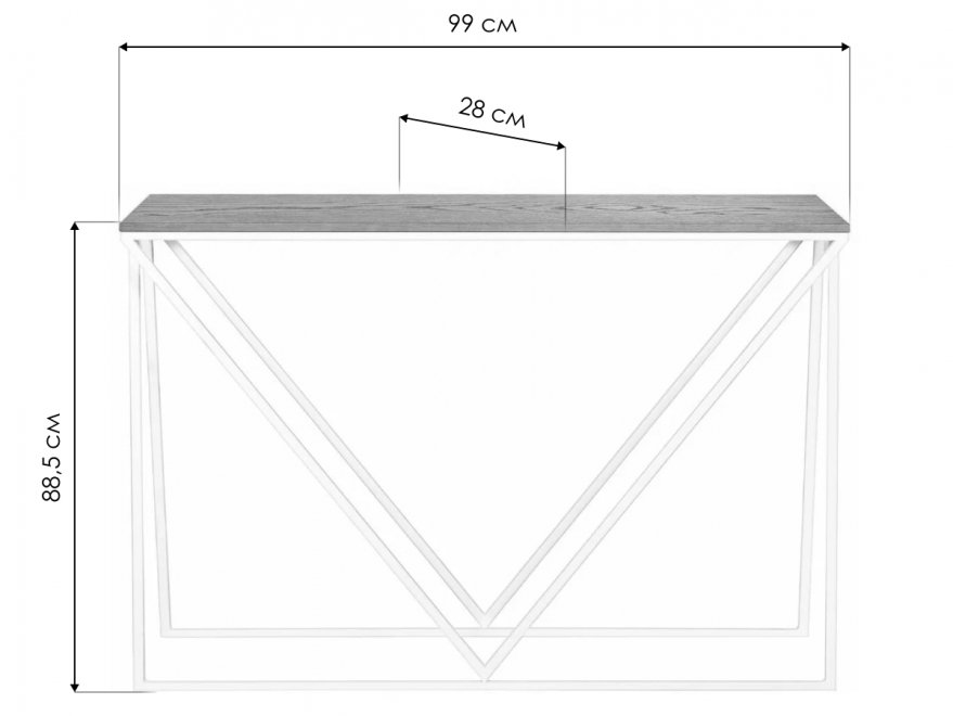 Консольный столик Akur Loft Budapest белый / декор вишня