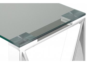 Консоль мебельная Айнон 115 прозрачное стекло / сталь серебро