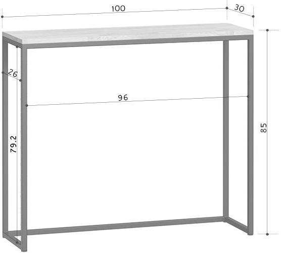 Консольный столик Бервин серый / каркас черный