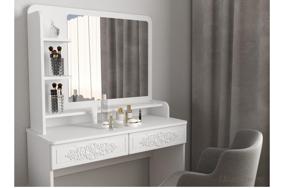 Туалетный столик Ассоль Лайт ТСН-2 белое дерево