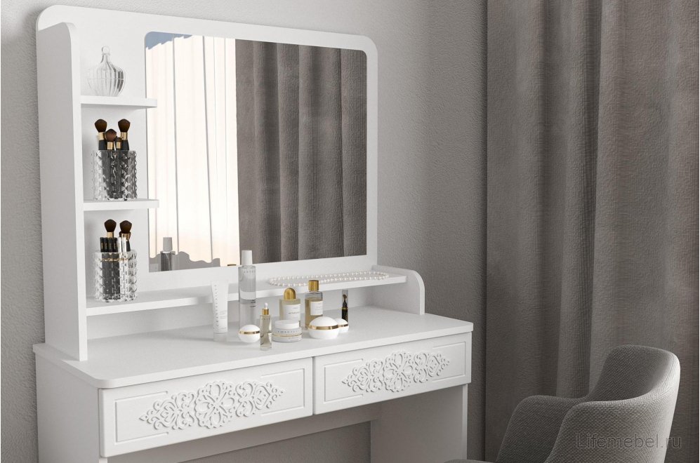 Туалетный столик Ассоль Лайт ТСН-2 белое дерево