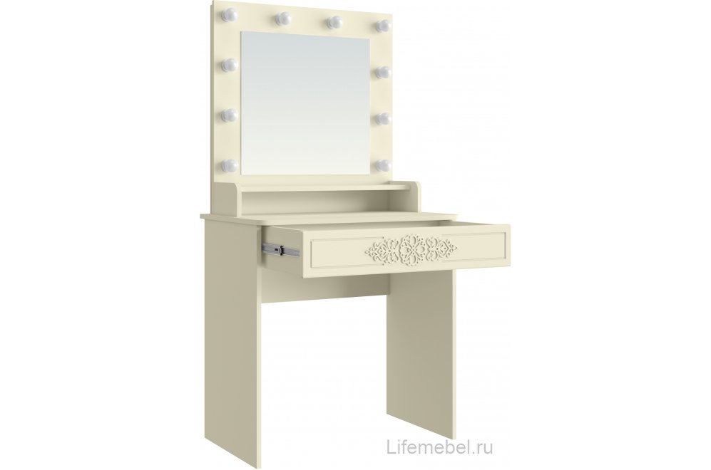 Туалетный столик Ассоль Лайт ТСН-4 ваниль с зеркалом