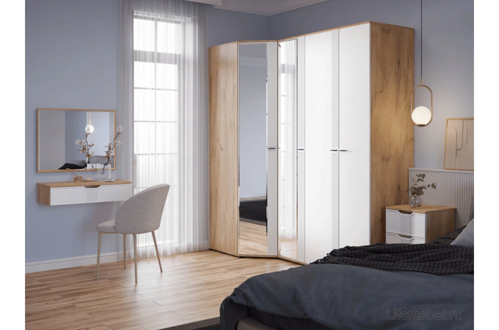 Туалетный столик ЭЛ-22 ЭЛ-24 дуб крафт золотой / меренга (К)