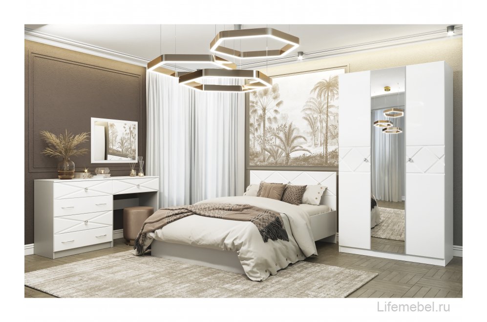 Туалетный столик Севиль белый глянец / белый