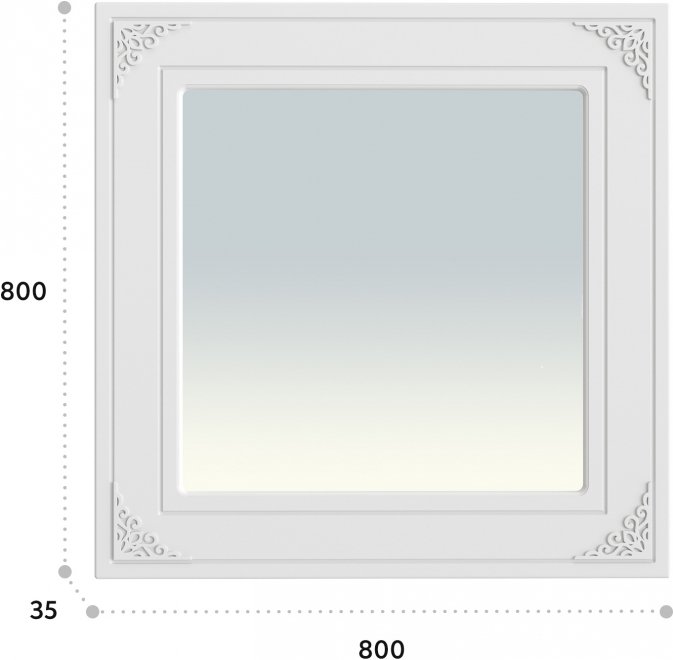 Зеркало Ассоль АС-44 белое дерево