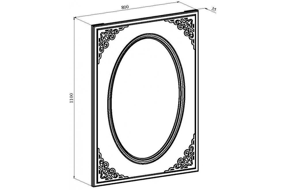 Зеркало Ассоль АС-7 белое дерево