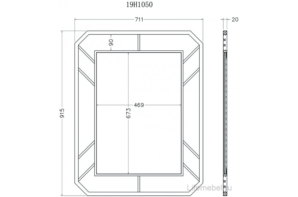 Зеркало Бран-2 золото