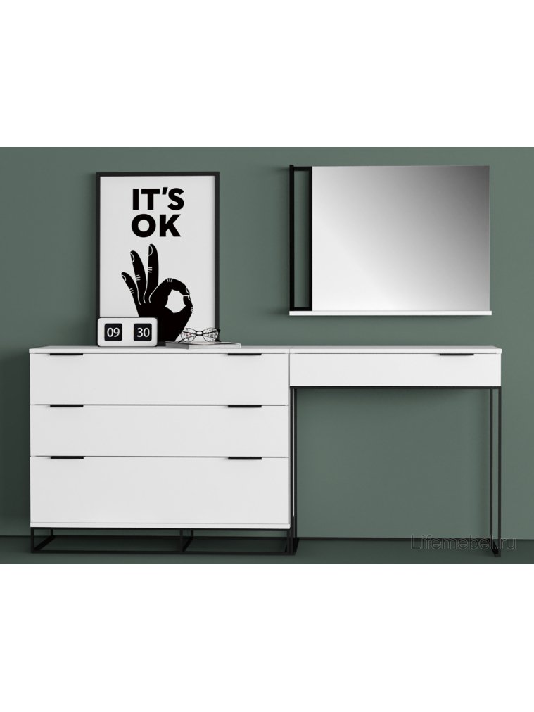 Зеркало City 80 белое