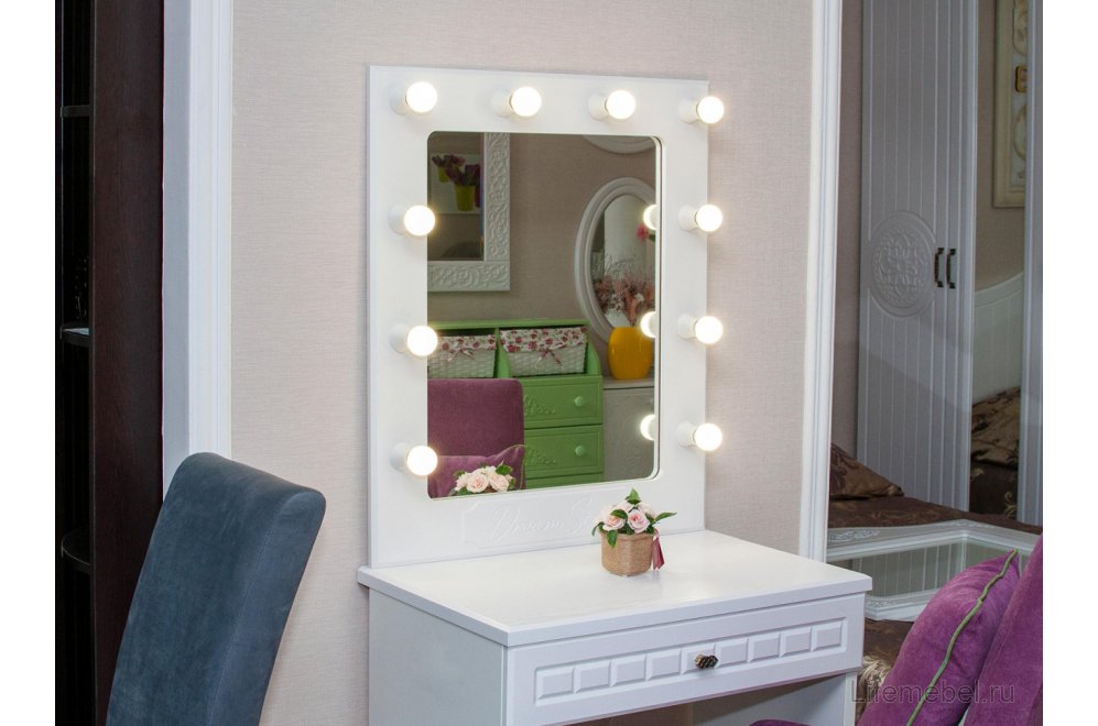 Зеркало ДримСтар ДС-40 белое дерево