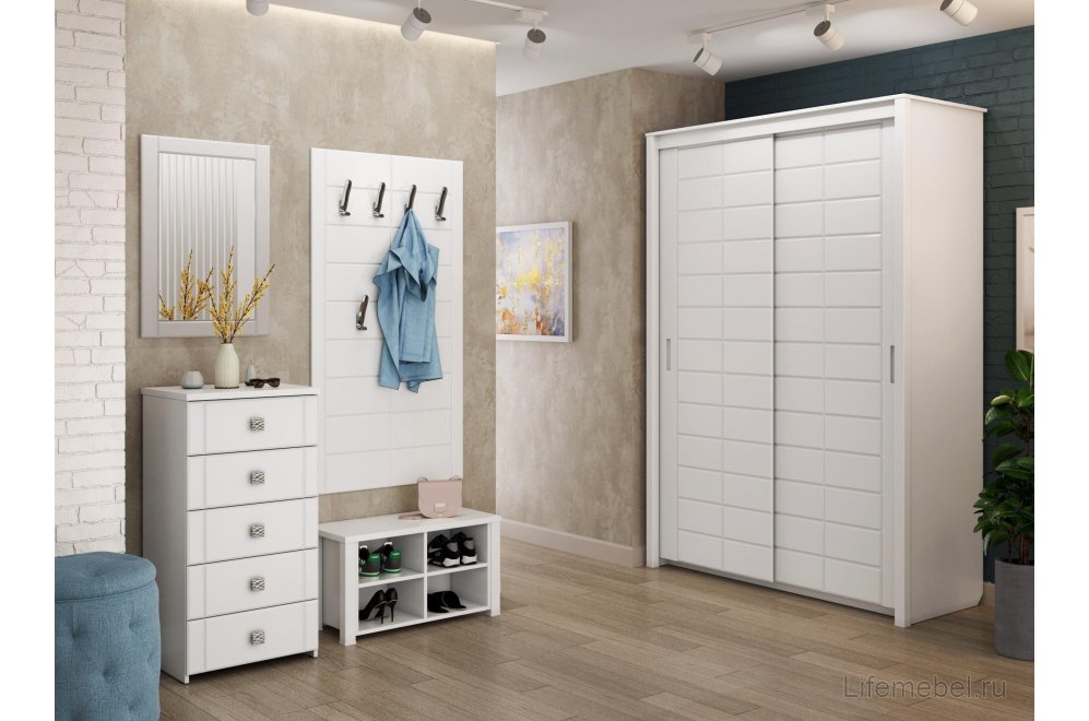 Зеркало Изабель ИЗ-90 белое дерево