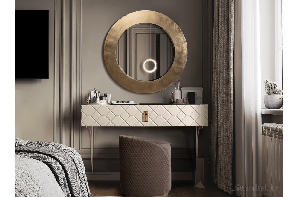 Зеркало Rimini поталь золото