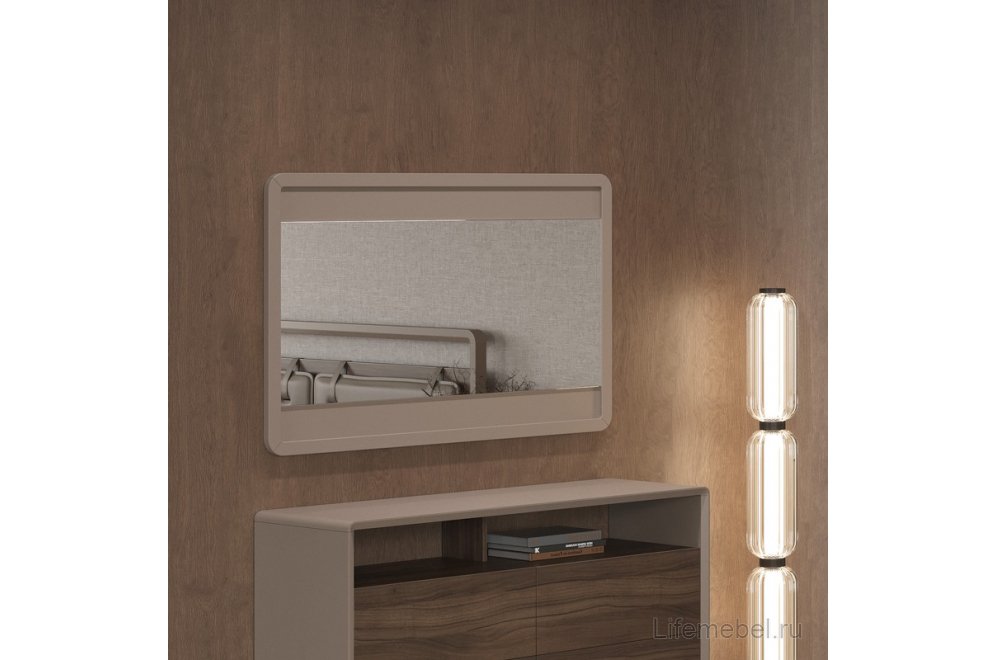 Зеркало Olimar ореха / бежевый матовый