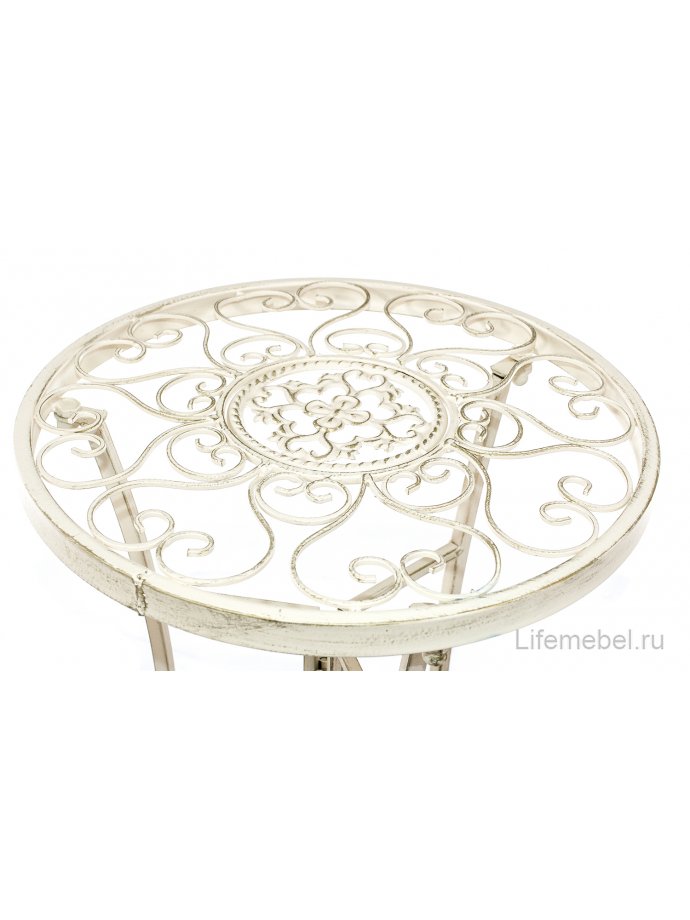 Подставка круглая в виде столика Шарлотт белая