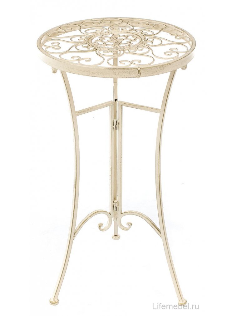 Подставка круглая в виде столика Шарлотт белая