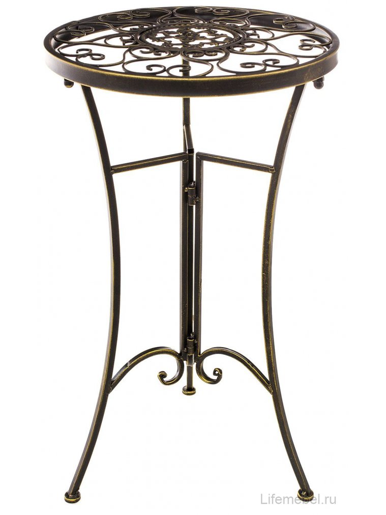 Подставка круглая в виде столика Шарлотт бронза