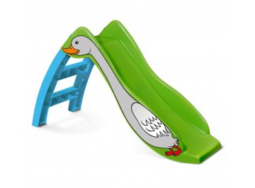 Детская горка из пластика Sheffilton KIDS Гусь зеленый/голубой