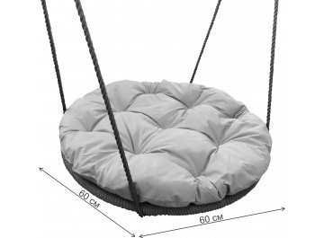 Детские подвесные качели Гнездо 0,6 м синяя подушка / мятная оплётка