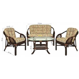 Комплект для отдыха Gavana 3+1 браун