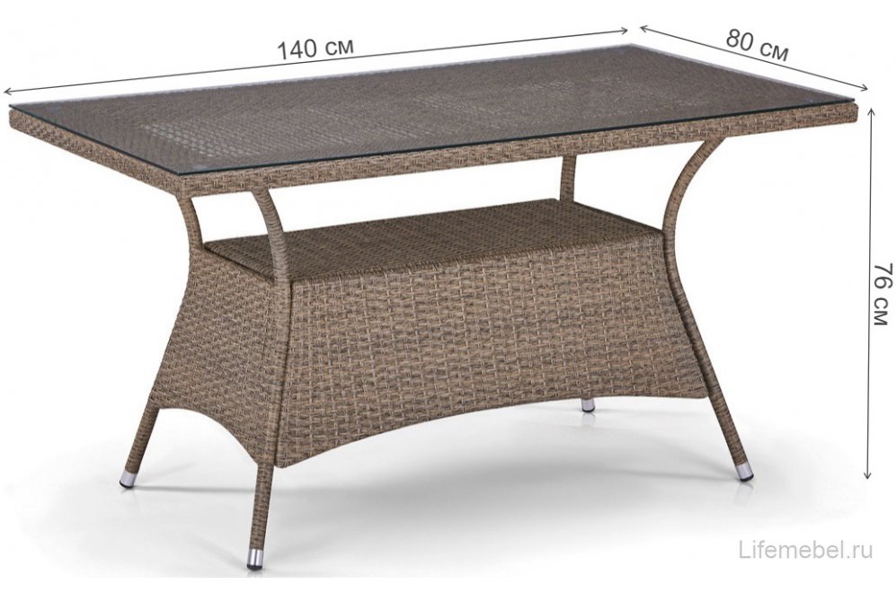 Комплект для отдыха из ротанга T198B/S54B-W56 light brown