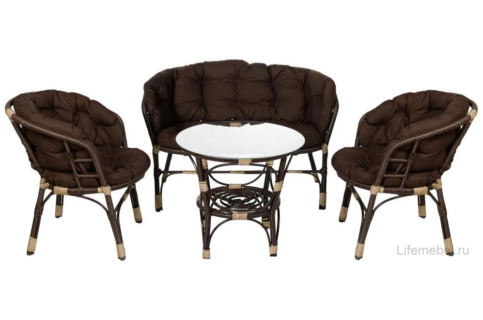 Комплект для отдыха Багама 3+1 из искусственного ротанга