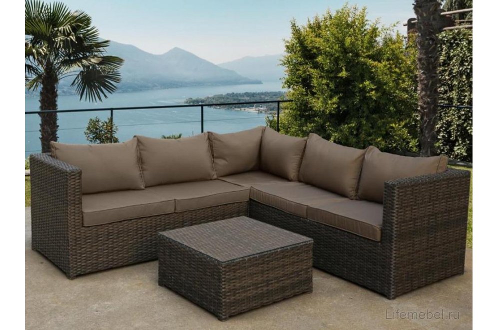 Комплект для отдыха из ротанга YR825A brown / beige