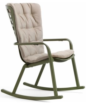 Кресло-качалка пластиковое с подушкой Folio агава / бежевый