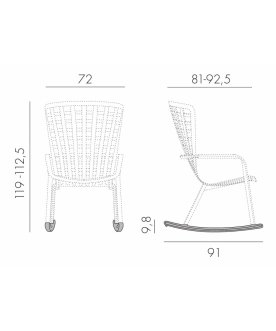 Кресло-качалка пластиковое с подушкой Folio агава / серый