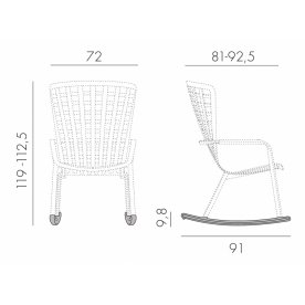 Кресло-качалка пластиковое с подушкой Folio антрацит / зеленый